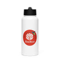 Stainless steel water bottle with a straw lid